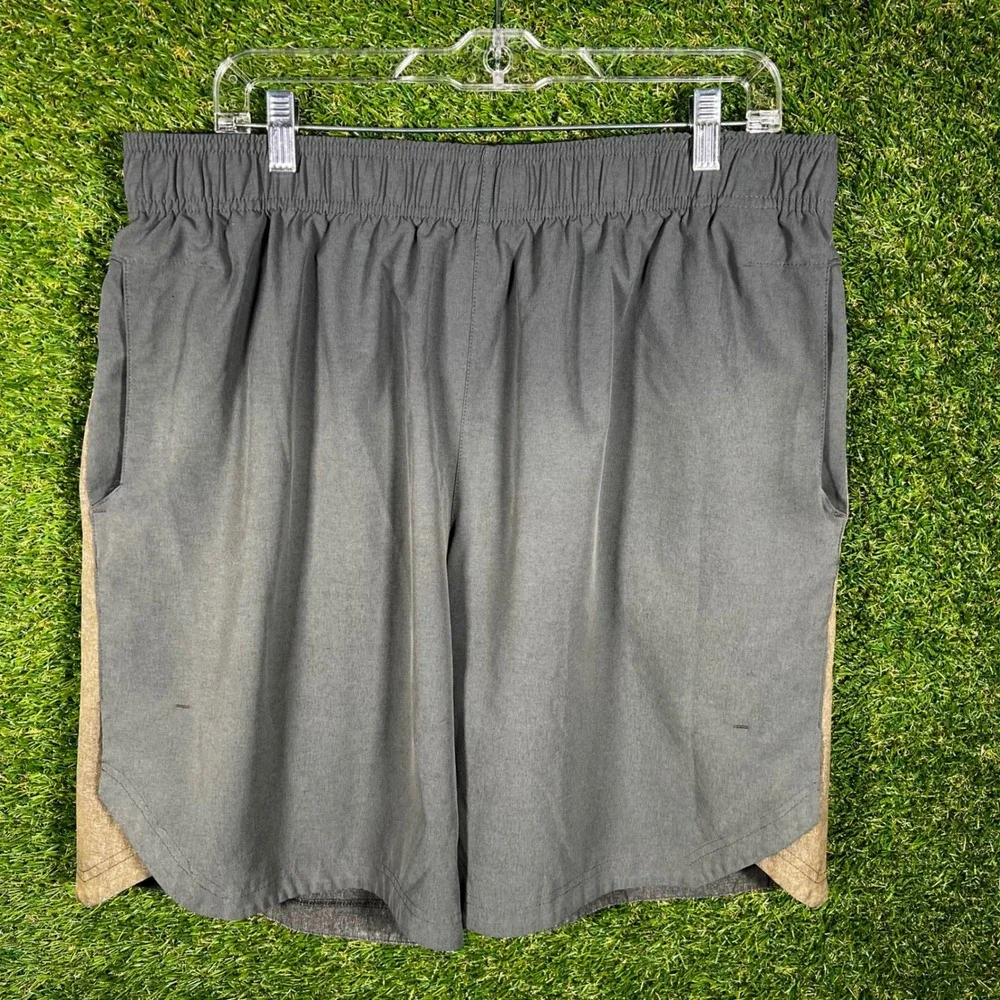 Adidas Climalite Mens XL Athletic‎ Shorts Grey Tan Two Tone Gym Running